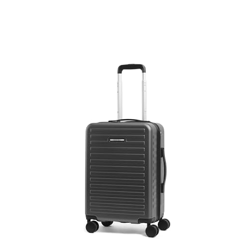 Image of Assembly Stark Hard Luggage 20 Inch (55 cm) Cabin Luggage Trolley Bag, Unbreakable Polycarbonate Dual-Tone Design, TSA Lock, Silent 8 Spinner Wheels, Lightweight Hard Shell Travel Cabin Suitcase Grey