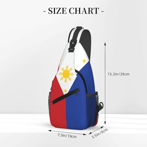 Cute Philippines Flag Bags Women Men Adjustable Crossbody Sling Backpack Casual Chest Bag Daypack for Travel Hiking3