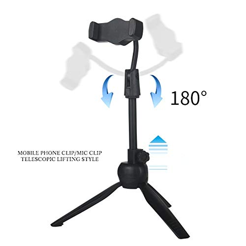 Image of BKN Mini Tripod Mobile Stand Adjustable with Mobile Attachment Lightweight Portable for Professional Broadcasting, Live Video etc.
