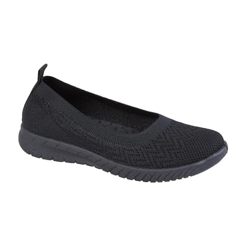 New Ladies Gym Memory Foam Slip On Get Fit Go Walking Comfy Trainers Shoes Size Black 7