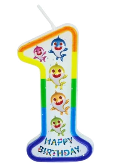 Velas de números (1, 2, 3er cumpleaños) para tartas de cumpleaños, decoración de pastel oceánico. (número 1)