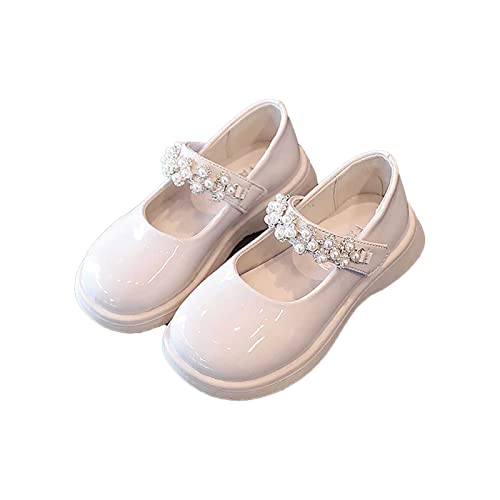 Baby Girls Boys Sandals Infant Toddler Princess Shoes Pearl First Walkers Shoes Non-Slip Flat (Beige, 3 Big Kids)