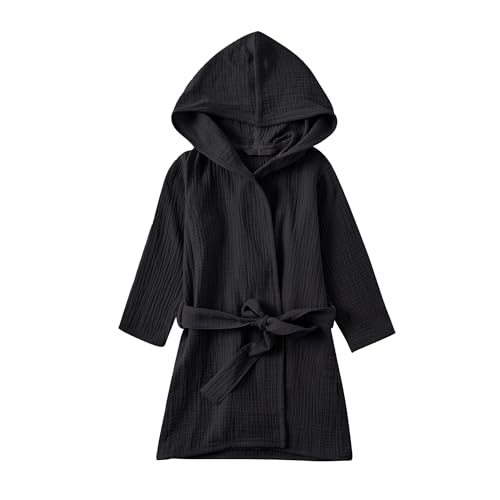 Image of TADO MUSLIN Organic Cotton Toddler Bathrobe, Soft and Breathable Baby Robe for Kid, Boy& Girl Hooded Robe Muslin