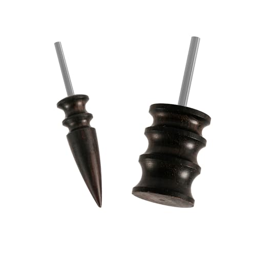 2pcs Leather Burnishing Bits Tool Rotary, 2 Styles Edge Burnisher Polished Head Leather Burnisher Gum Pointed Tip Leather Slicker Burnishing Tool for Tokonole Machine Leather Craft