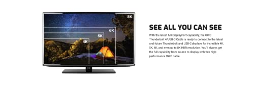 Owc Thunderbolt 4 Cable, Thunderbolt Certified, 0.72 Meter (2.36 Ft), 40 Gb/S Data Transfer, 100W Power Charging, Compatible With Thunderbolt 4, Thunderbolt 3, Usb-C, And Usb4 Devices, Black #TOP6