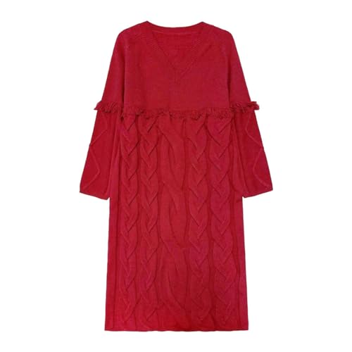 Women's Dresses Long Sleeve V-Neck Sweater Dress Designed As A