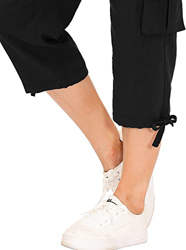 Image of MoFiz Womens Capris with Pockets Loose Fit Casual Capri Pants Dressy Lightweight Ladies Baggy Cargo Pants for Hiking