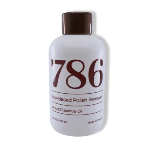 786 Cosmetics Soy-Based Nail Polish Remover - Acetone Free, with Almond Essential Oil, Gentle Nail Polish Remover, Non-Toxic, Non-Flammable, Promotes Healthy & Moisturized Nails