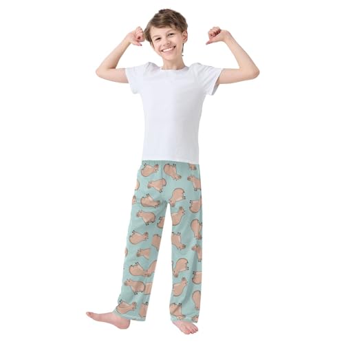 Boys' Pants Capybaras Light Blue Long Bottoms Jogger Pants Elastic Waist Trousers with Pockets S-XL2