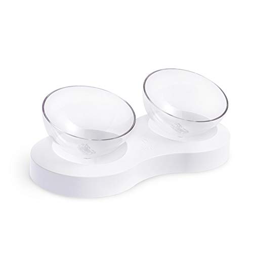 Laifug Elevated Double Cat Dog Food Water Bowls,Tilted Pet Raised Bowls with Stand for Cats and Small Dogs,Food Grade…