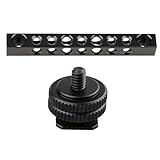 Zynphancer 14インチ アルミニウム製延長チューブ – ネジ穴付きカメラアクセサリー用、LEDビデオライト対応