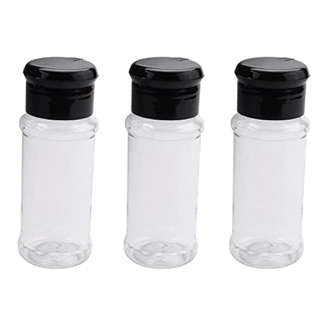 60Pcs/Set 100Ml Spice Salt Pepper Shakers Black Seasoning Jar Can Pepper Barbecue Condiment Kitchen Gadget Tool