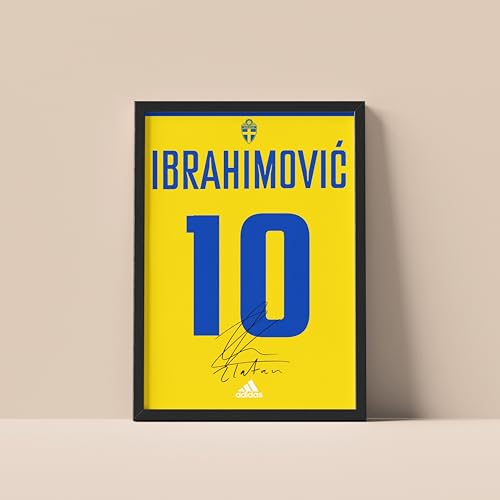 Image of Posternet Zlatan Ibrahimović Wall Poster Frames | 8x12 inch | World Cup special signed Jerseys Series | Hanging Wall Artwork Frames for Living Room, Bedroom, Office and Etc