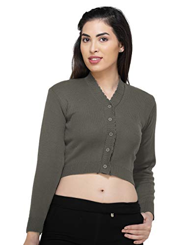 Image of Women Winter Wear V-Neck Full Sleeves Regular Fit Woollen Blouse