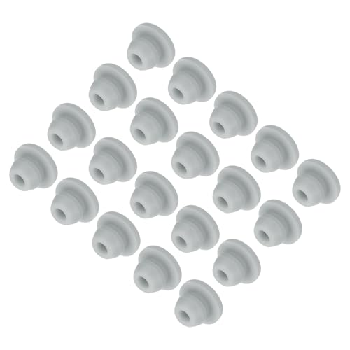 Image of MECCANIXITY 30pcs Silicone Snap in Locking Hole Plugs,5mm /0.2 Inch Mounting Diameter Narrow Groove Width 1.5mm Panel Seal Cover Round for Kitchen Bulkheads Waterproof Sealing Plugs Grey