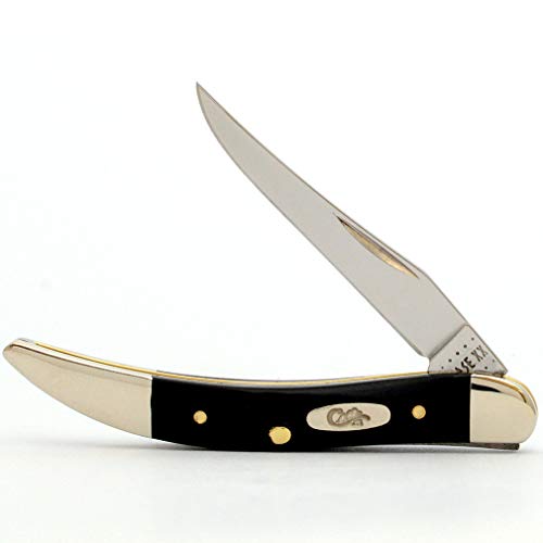 Case WR Pocket Knife Jigged Black Synthetic Small Texas Toothpick 3 inches Closed (610096 SS)