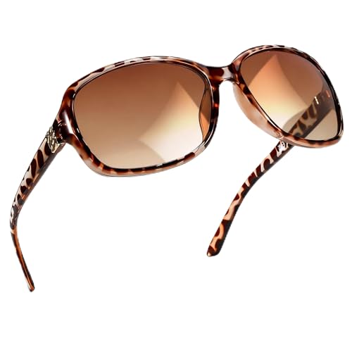 Image of SIPHEW Polarized Sunglasses for Women | Vintage Square Sunglasses w UV400 Protection | Womens Wraparound Shade