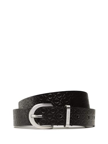 Calvin Klein CK real leather belt with logo fabric height 2.5 item K60K610977, BAX Black/Nero, 90