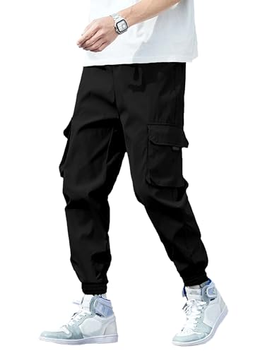 HOTake Men's Stretch Cotton Cargo Pants Elastic Waist Cargo Joggers