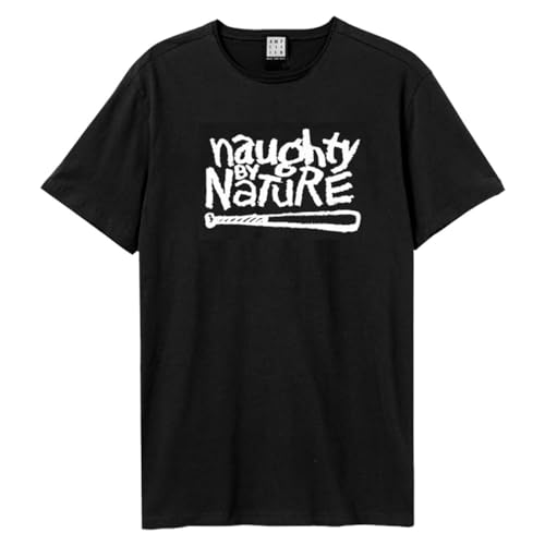 Image of Amplified Naughty By Nature Logo Graphic T-Shirt Black L - Crew Neck, Short Sleeved