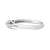 LXR 14K białe złoto diament Cluster pierścionek