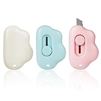 OFFCUP Mini Box Cutter, 3pcs einziehbares Universalmesser, Tasche Messer tragbares Brieföffner, Paketöffner, Schreibwarenmesser Cuttermesser Standard Cutter Kartonöffner für Umschlag Verpackung