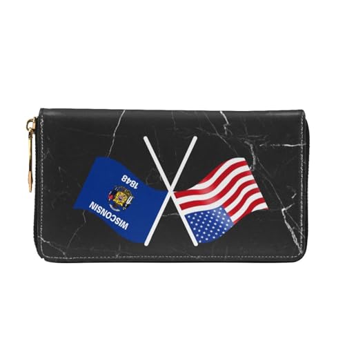 American And Wisconsin Flag Wallet Card Bag3