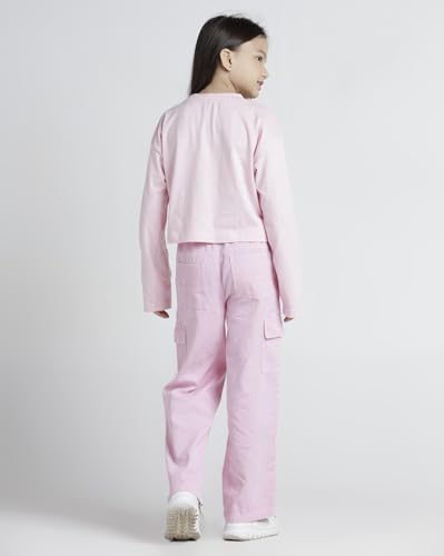 Image of Under Fourteen Only Girls Cotton Tops Collection - Round Neck, Crop Top, Full & Half Sleeve, Drop Shoulder, Ruffle Sleeve, Graphic Printed, Embroidered & Slub Knit Styles