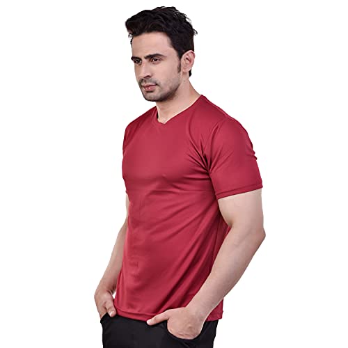 Image of Fashionbazzar4u Men's Cotton Blend Regular Fit Solid Round Neck T-Shirt