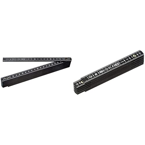 Metrica Glasfaser-Massstab 2m Schwarz Zollstock