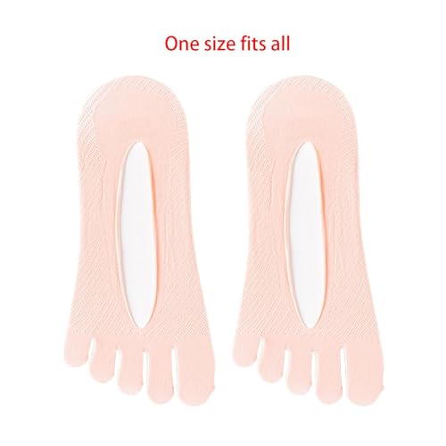 Qianly Five Toe Socks, Boat Socks, Breathable Ankle Toe Socks for Casual Ladies Girls, Pink3