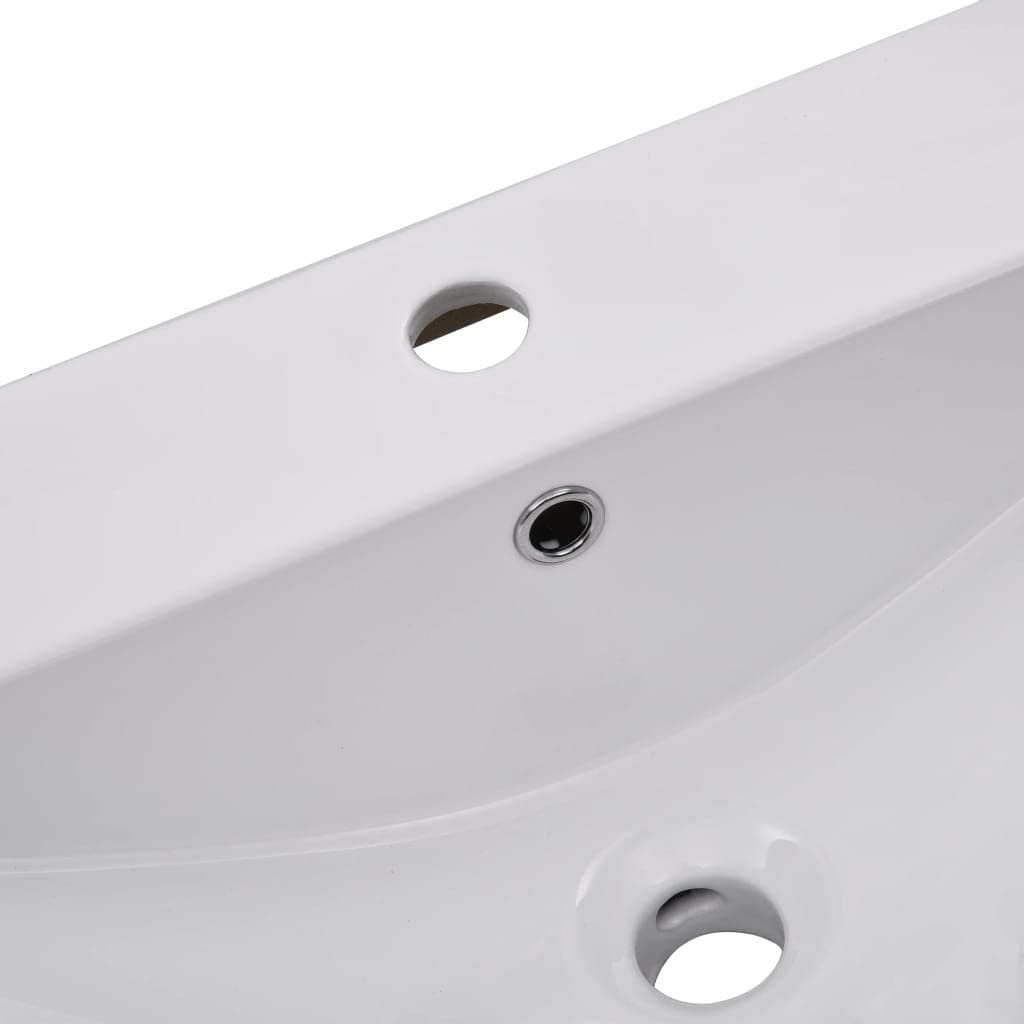 vidaXL - Lavabo empotrado (101 x 39,5 x 18,5 cm), color blanco