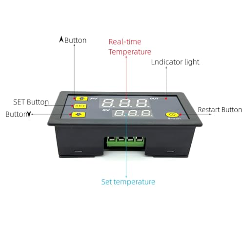 Termostato W3230 regulador de temperatura digital DC 24V con sensor acoplado 3