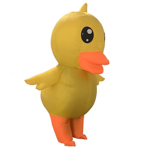 MatGui Inflatable Duck Costume for Adults, Full Body Funny Animal Mascot Suit for Halloween, Cosplay Event Fancy Dress
