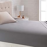 Color: gris oscuro Amazon Basics Sábana bajera de satén, 80 x 190 cm, gris oscuro