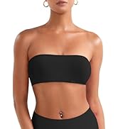 VOYJOY Impact Backless Bandeau Bra Workout Strapless Bandeau Basic Tank Top Adjustable Back