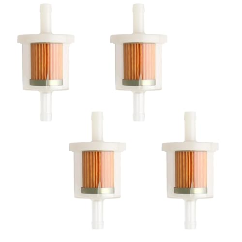 Benzinfilter 8mm 4er Set Universal Benzinfilter Rasentraktor Kraftstofffilter Diesel für Motorrad und Rasenmäher Dieselfilter Auto Inline Filter Kompatibel mit Briggs & Stratton Motoren Diesel Filter