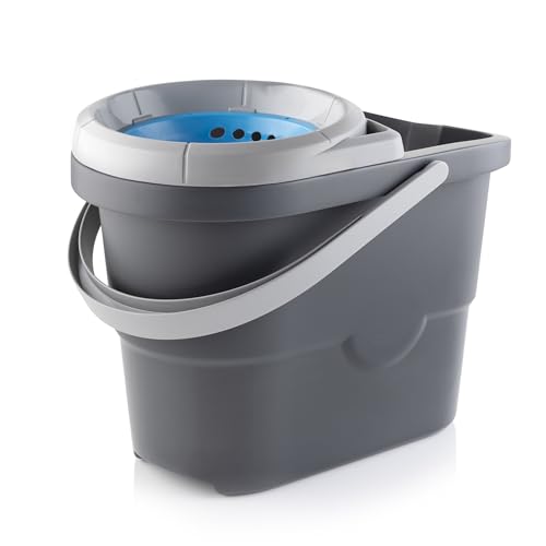 Minky Vortex Bucket with Wringer Heavy Duty Mop Squeezer Detachable Wringer Sturdy Carry Handle Pouring Spout Floor Cleaning Bucket Cleaning Products