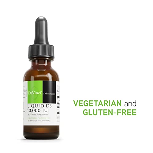 Davinci Labs Liquid Vitamin D3 10,000 Iu - Dietary Supplement To Support Bone Health, Blood Pressure, Calcium Balance And Immune System* - With Vitamin D3 10,000 Iu - Gluten-Free - Vegetarian - 30 Ml #TOP4