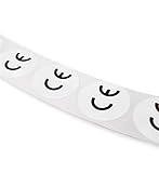  Pegatinas autoadhesivas de vinilo con certificado CE (25 mm, 100 unidades), color blanco