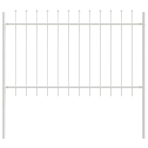 vidaXL Moderner weißer Zaunpaneel-Set aus 7 für Außensicherheit & Garten Schutz mit langlebiger Stahlkonstruktion und wetterfestem Barriere-Design für Zaunlösungen im Wohnbereich