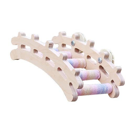 Itkcozcg Vogelleiter aus Naturholz für Papageien Kletterspielzeug Baumwollseil Sitzstange Ständer...