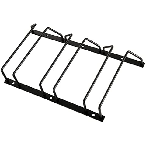 Dianoo 18cm Black Wine Glass Rack Under Cabinet, Wine Glass Holder Under Shelf, Hanging Stemware Holder For Bar Dining Room, 3 Rows Cover