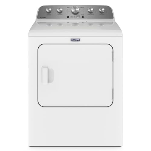 Maytag MED5030MW 29 Inch Electric Dryer with 7.0 cu. ft. Capacity, 9 Dryer Cycles, 4 Temperature...