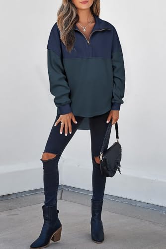 Image of SHEWIN Women Fall Sweatshirt Casual Half Zip Pullover Fall Top 2026 Clothes