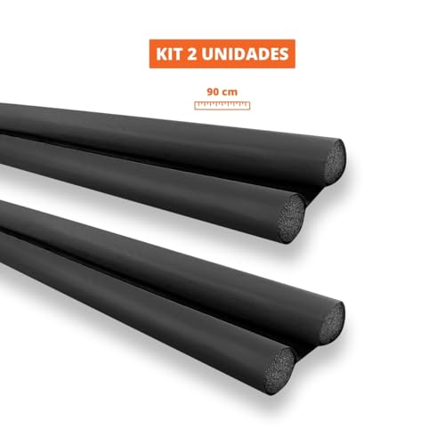 Kit 2 Unidades Veda Porta Protetor Rolinho Impermeável Ajustável 80 cm Preto