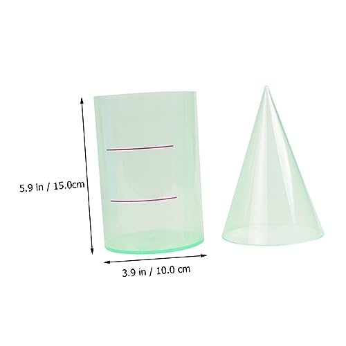 TOGEVAL 2pcs Transparent Geometric Cylinder Cone Model Educational Teaching Equipment for Math Demonstration Volume Ratio Visualization Classroom Geometry Exploration