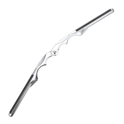 SEWACC Cascanueces Multiusos de Tamaño Medio Pinzas para Mariscos y Cangrejos de Acero Plateado Herramienta Portátil para Abrir Nueces Almejas y Langostas en Cocina Doméstica