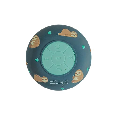 WONDEE Mr Wonderful Cassa da doccia Bluetooth con ventosa, Speaker impermeabile IPX4, altoparlante Wireless per doccia e piscina con potente audio stereo a 360°, design originale di un bradipo