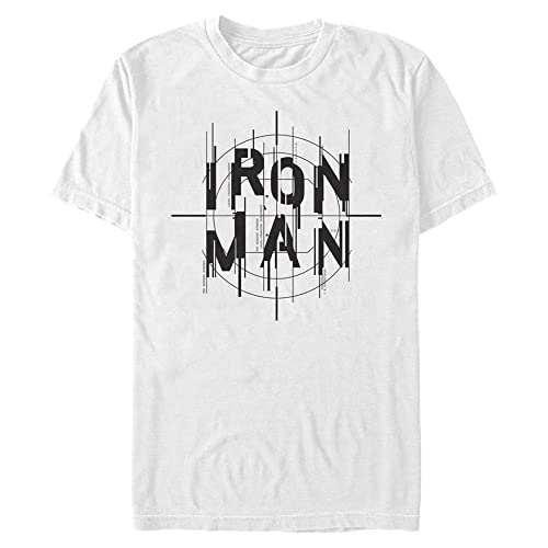 T-shirt Iron Man Marvel blanc homme grande taille 4XL coupe tall
